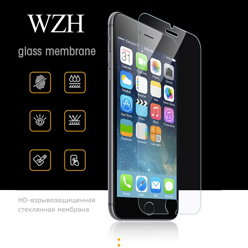 WZH tempered glass for iphone 7 plus 4S 5 5s se 6 6s plus 8 plus glass