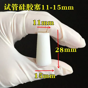 

10pcs Silicone Stopper for glass test tube Upper Diameter 15mm * Lower Diameter 11mm