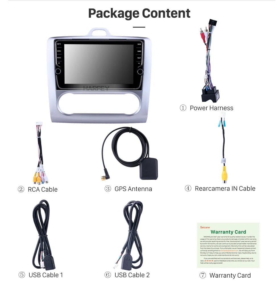 Cheap Harfey 2Din HD Car Stereo Android 8.1 for Ford Focus Exi AT 2004 2005 2006 2007 2008 2009 2010 2011 with DSP 4RAM 32ROM 2.5D IPS 16