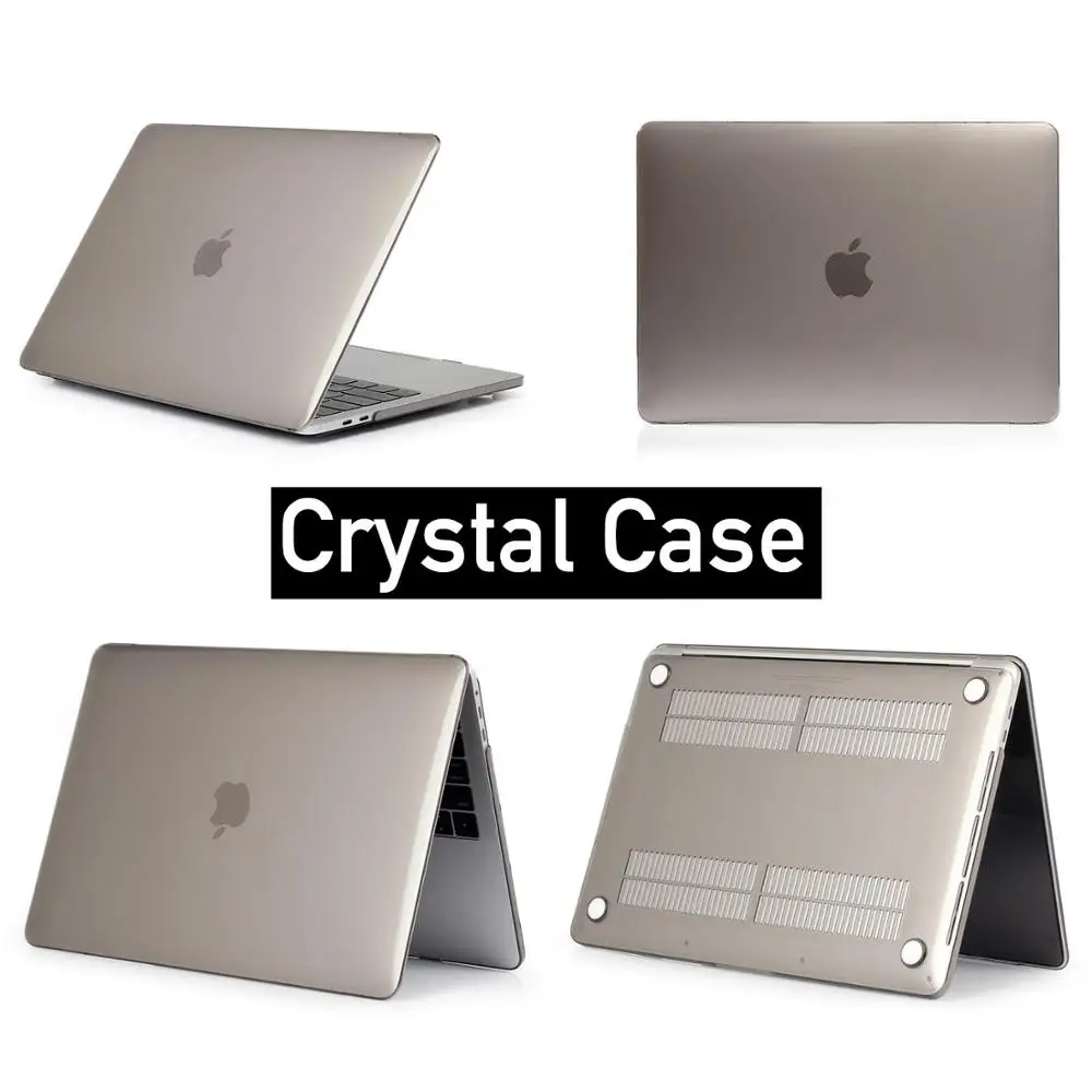 crystal-Gray Матовый или прозрачный чехол для ноутбука Macbook Pro retina Air 11 12 13 15, для mac Air 13 A1466 A1932, чехол pro 13,3 15 - Цвет: crystal-Gray