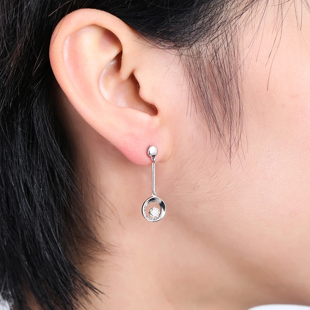 Double R 0 02ct Natural White Diamond Earrings Women Round Solid 925 Double R 0 02ct Natural White Diamond Earrings Women Round Solid 925 Silver Long Drop Clic Wedding Fine Jewelry Gift In From
