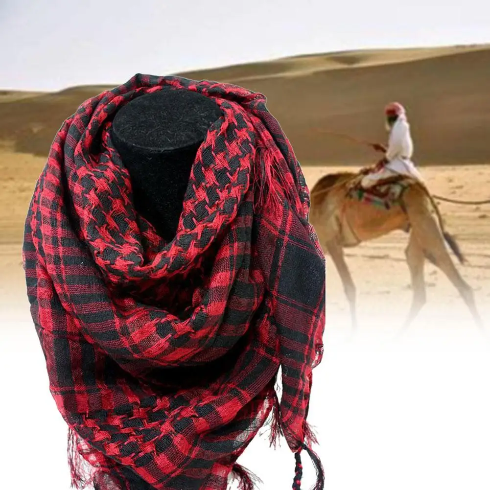 Красный Высококачественный арабский шемаг Keffiyeh военный тактический палантин шарф для мужчин шаль Kafiya Wrap шемаг шарф модные шарфы - Цвет: Красный