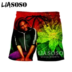 LIASOSO летние новые мужские женские модные шорты 3D принт певица Боб Марли пляжные фитнес шорты унисекс повседневные свободные шорты A188-08