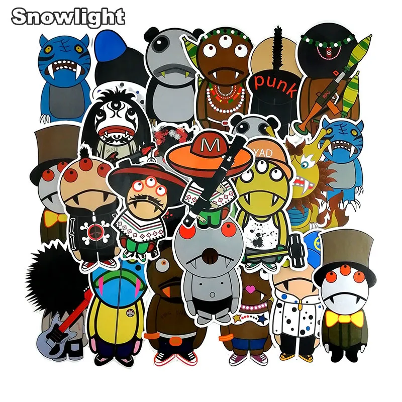 31Pcs/Set Cartoon Graffiti Waterproof Children JDM-style Laptop Stickers for Home Decoration Refrigerator Skateboard Stickers