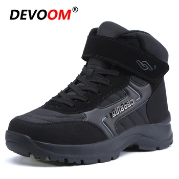 

Men Hiking Shoes Waterproof Leather Tracking Shoes Sports New Winter Warm Snow Fur Boots Man Cotton Inside Antiskid Bottom Shoes
