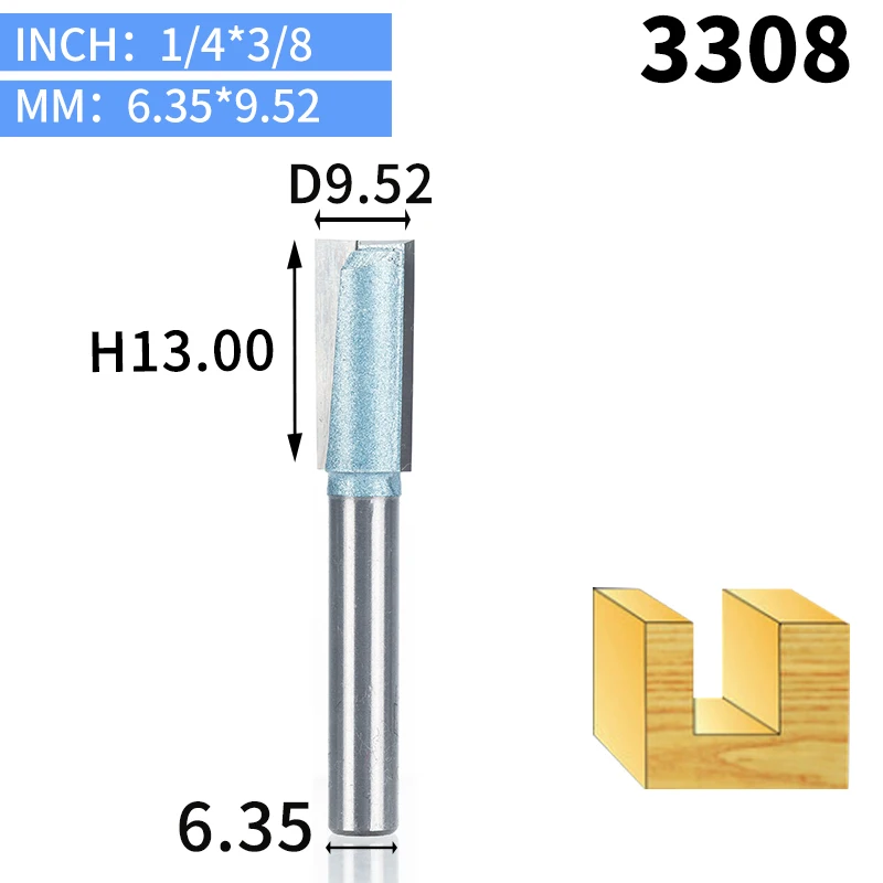 HUHAO 1 шт. 1/" 1/4" хвостовик для очистки нижней части фрезы промышленного класса фрезы для дерева режущие инструменты Деревообрабатывающие инструменты - Длина режущей кромки: 3308