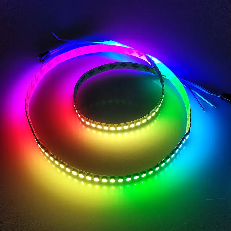 

WS2812B RGB LED Strip 1M Built-in 2812 Chip 5050 144LED/M DC5V dream color Flexible Strip Ribbon Light lamp