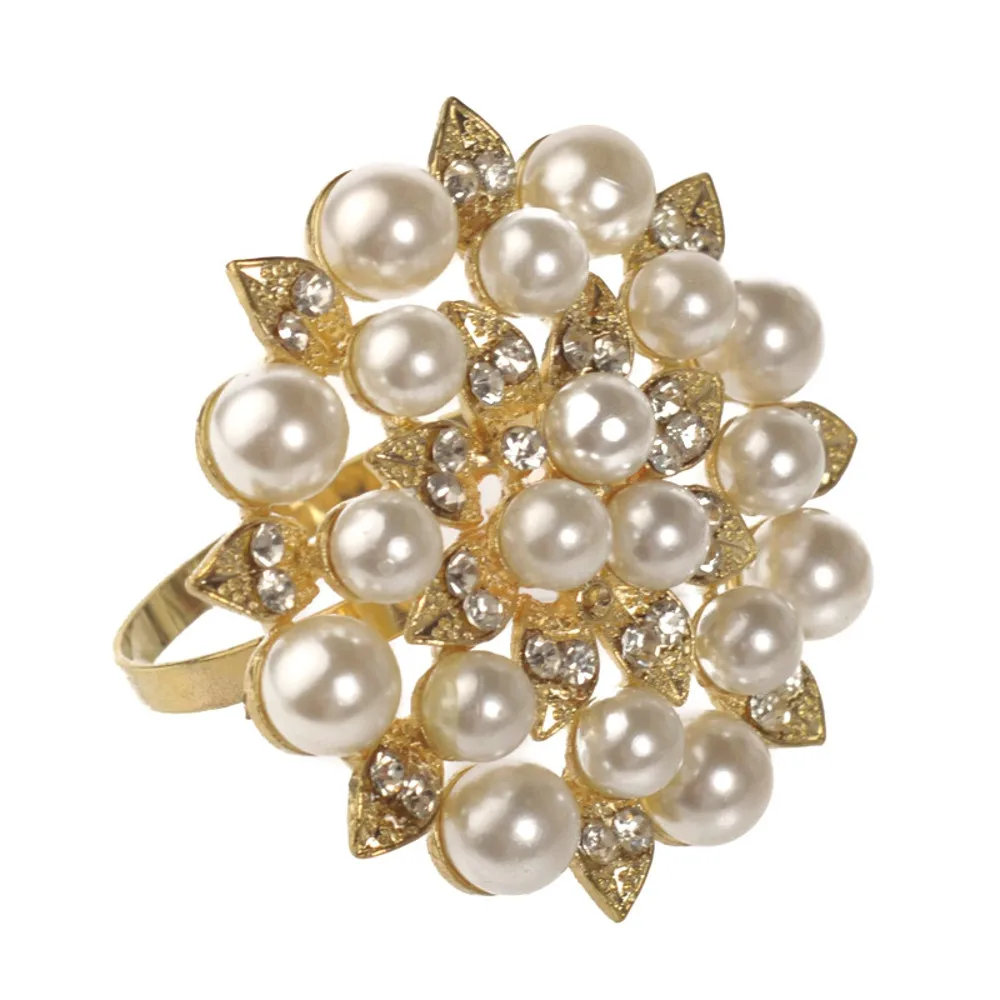 1PC Napkin Ring Serviette Buckle Holder Wedding Antique Party Table Decor for Wedding Diamond Napkin Holder Cup Flower Ornament