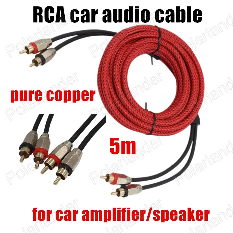 Red Speaker Cable Wire Car Stereo Audio cable wire 5 meters pure copper