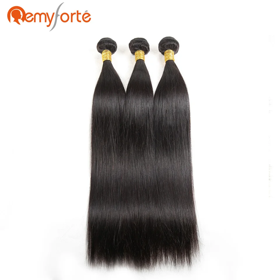 Remy Forte Human Hair Extensions Peruvian Straight Hair Bundles Natural Black 1 Piece Human Hair Weave Can Buy 3 Or 4 Bundles