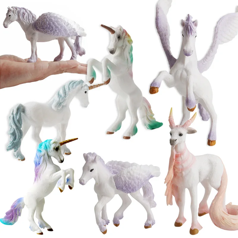 

Cute Pegasus Tenma Elves Sheep Unicorn Model Simulation Mini Animal Horse Model Figure Wild Figures Kids Educational Toys Gifts