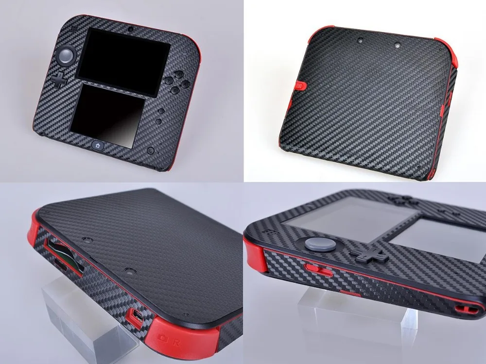 Черное углеродное волокно Виниловая наклейка Защитная пленка для Nintendo 2DS s |