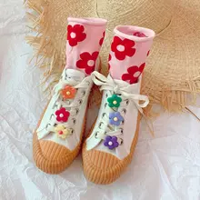 Корейские женские свободные носки для девочек, длинные носки с круглым вырезом, яркие цветные носки с подсолнухами, повседневные хлопковые носки для студентов в стиле Харадзюку