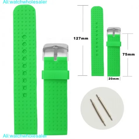 20mm Nice Aqua Color Silicone Jelly Rubber Ladies Watch Band Straps WB1053U20JB