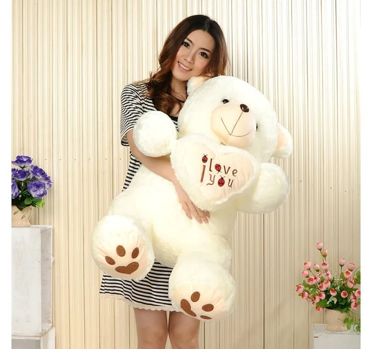 

Cheap 50CM 70CM 90CM Teddy Bear Bears Embrace Giant Big Toys Doll Stuffed Plush Animals I love You Doll Valentine Gift for girl