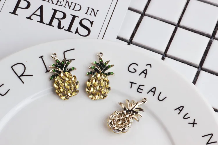 Ritoule DIY handmade jewelry fashion earrings bracelets necklace diamond alloy parts hollowed out pineapple Jewelry Findings