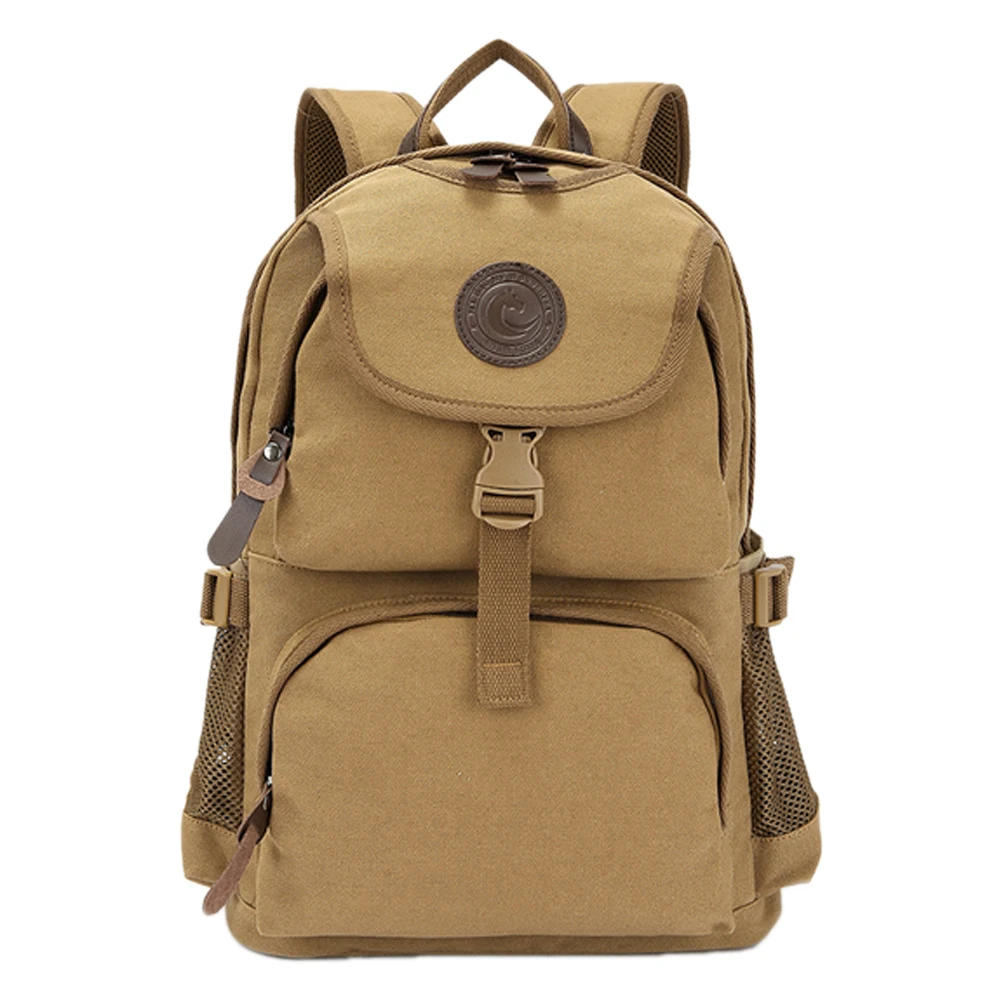 

GINGER ACTIVE Large Capacity Travel Durable Canvas Backpacks Male Female Daily Zipper Hasp Shoulder Bags Travel Casual Packbag