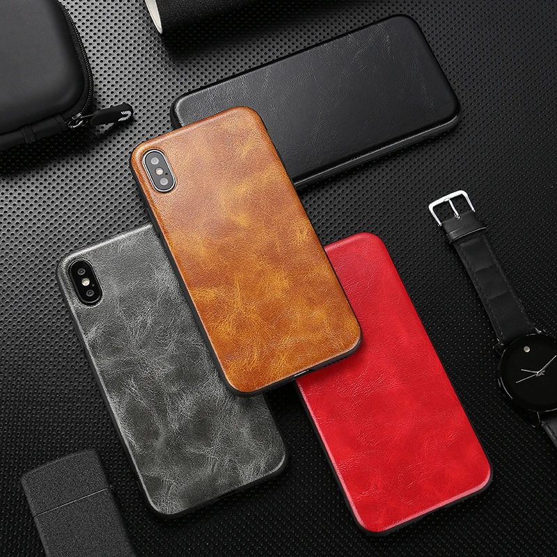 

Luxury Business Soft leather cover case for iphone 6 plus 7 7plus 8 8plus X XR XS Max high quality Skin texture phone coque capa