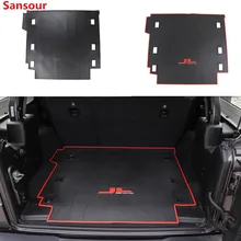 Sansour 3D карго багажник Органайзер поднос коврик слякоть пол матовое покрытие коврики ковер резина Синтетическая кожа для Jeep Wrangler JL
