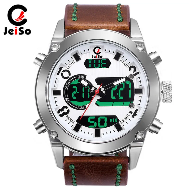 

Top Luxury Brand JeiSo Waterproof Quartz Watch Men LED Three Display Double Belt Multi-function Sports Genuine Women Watches Yan