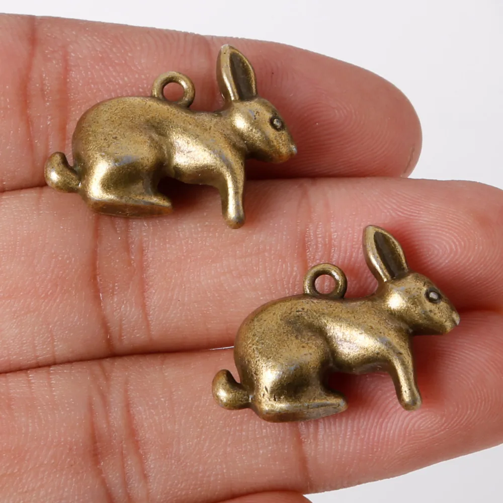 SALES metal animal Rabbit Charms Pendant 19*25mm 1pcs antique bronze