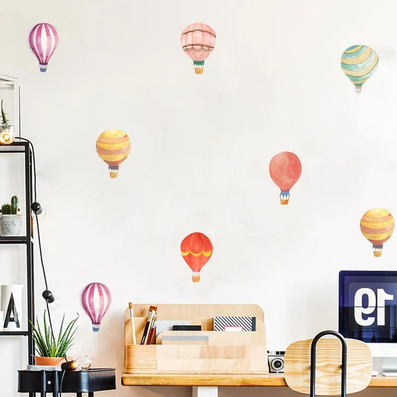 36pcs=1set Hot Air Balloon Watercolor Wall Sticker Color Circle Wall Decals For Kids Room Baby Nursery Decoration Home Decor - Цвет: Многоцветный