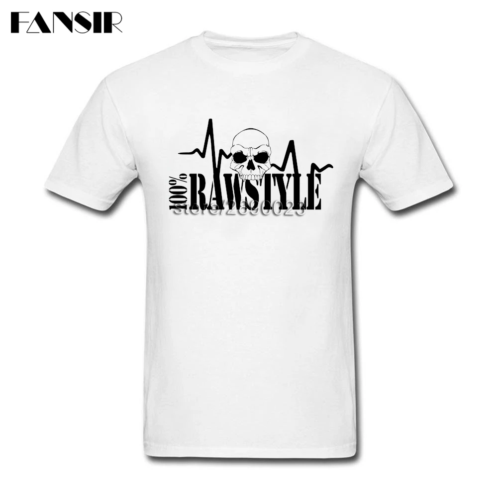 Большой Размеры 100% Rawstyle музыка Уникальные футболки Для мужчин белые