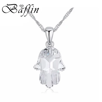 

BAFFIN Original Crystals From SWAROVSKI Rhodium Plated Fatima Hand Necklaces&Pendants Bijoux For Women Best Gift