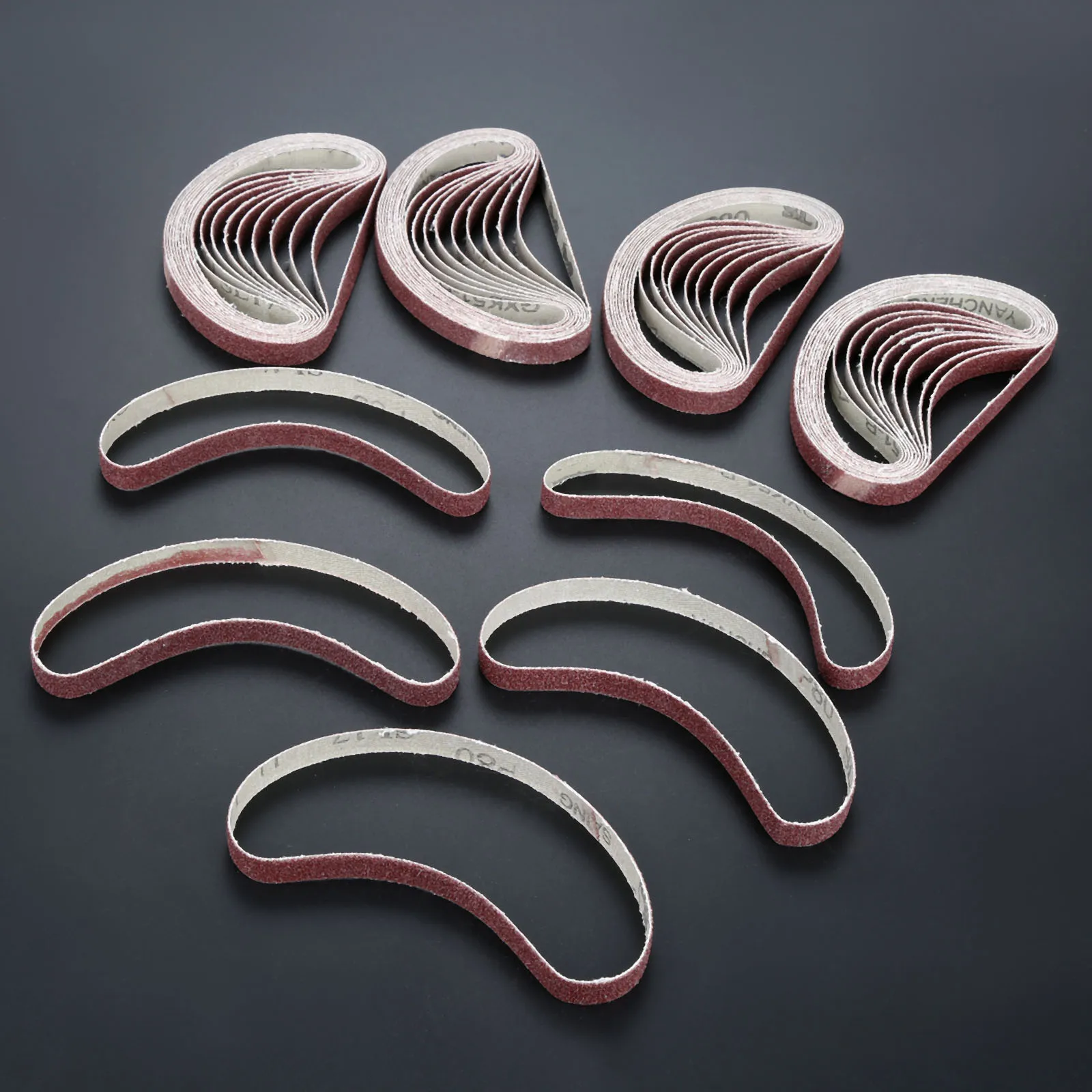 DRELD 50Pcs 330*10mm Abrasive Sanding Belt 80 Grit Aluminium Oxide Sander Grinder Belt for Angle Grinder Dremel Accessories 