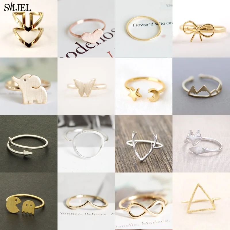 

SMJEL Fashion Vintage Punk Rings Arrow Moon Star Infinite Antler Rings for Women Jewelry Anel Femme Kids Christmas Gift