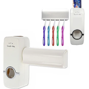 

Automatic hands free toothpaste dispenser toothbrush holder Hands Free Toothpaste Dispenser Wall Mounted