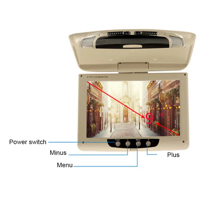 9 дюймов Автомобильный Hd цифровой ЖК-дисплей на крыше цветной ЖК-дисплей флип-экран потолочный дисплей