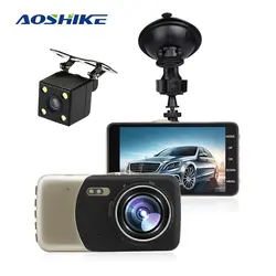 AOSHIKE вождения регистраторы H900 двойной объектив 4,0 дюймов дисплей HD 1080 P ультра широкий формат парковка мониторинга с Автомобильный dvr ночное