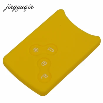 Keyforkess 30 pz/lotto 4 pulsante chiave dell'automobile del Silicone della copertura della protezione del supporto per Renault Clio Logan Megane 2 3 Koleos Scenic Card Case - Jingyuqin 30 pz lotto 4 pulsante chiave dell automobile del Silicone della copertura della protezione