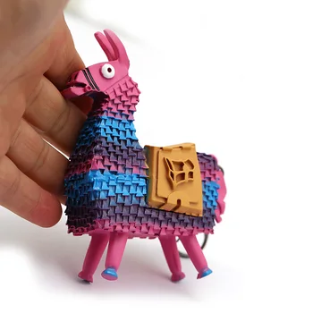 

HSIC Battle Royale Keychain Oil Painting Axe Alpaca Model Metal Pendant Figure Keyring Holder Men Gifts HC13145