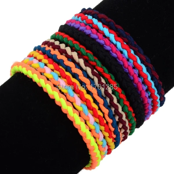 

10 Pcs/lot 6-8 Colors Randomly Womens Multilayer Knitted Rope Girls Bracelet Elastic Bracelets Hair Accessories Free Shipping