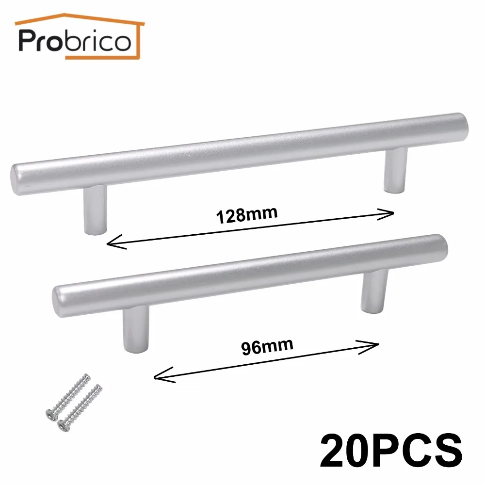 Probrico 20 قطع حفرة الفضاء 96 ملليمتر/128 ملليمتر البلاستيك المطبخ مجلس الوزراء مقبض الشظية الأثاث درج مقبض دولاب سحب PDP006AG96/128