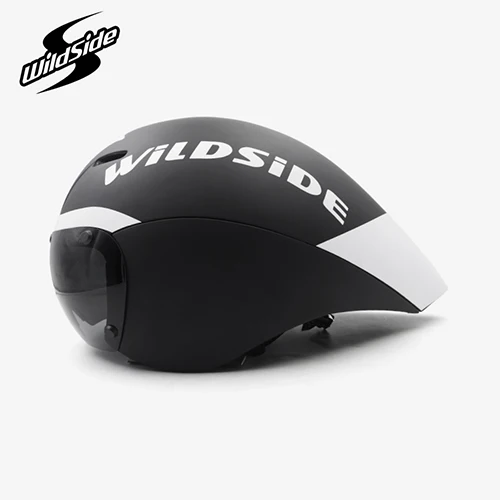 Велосипедный шлем с 3 линзами и магнитными очками, шлем для триатлона, велосипедный шлем для пробного времени, пневматические велосипедные шлемы TT для шоссейных гонок - Цвет: black