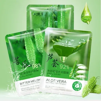 

3 Pcs/set Facial Mask Plant Cosmetic Skin Care Beauty Moisturizing Whitening Aloe Bitter gourd Cucumber Moisturizing Beauty Mask