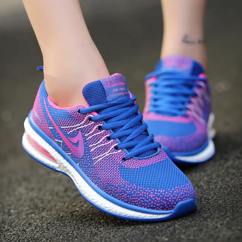 

2019 Fashion Woman Sports Shoes Summer Sneakers Lace-up Air Cushion Casual Breathable Walking Shoes Couple Outdoor Running Shoes