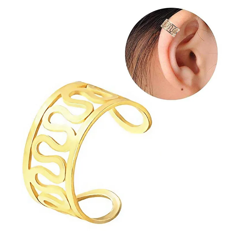 

2pcs Captive Ear Rings Fake Cartilage Clip-On Ring Helix Earrings Pierced Clip On Closure Ring Ear Cuff Body Jewelry Women Ring