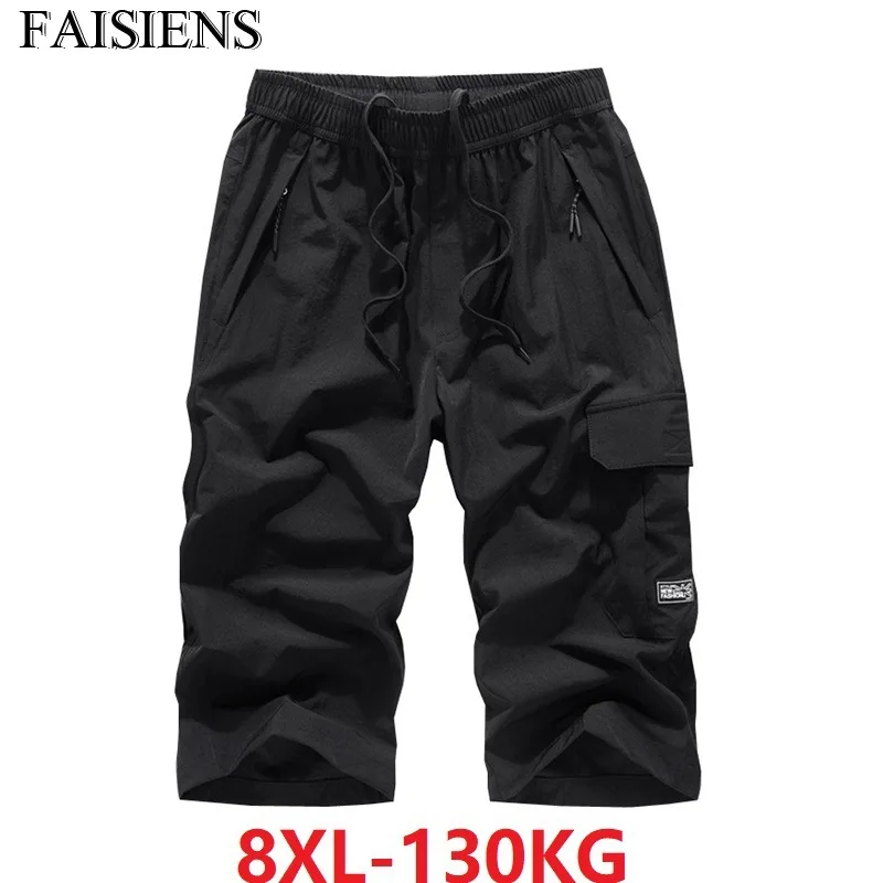 

8XL 7XL Men Big Size Shorts Pockets 6XL Summer Sports Shorts Out Door Elasticity Casual Black Dark Blue Loose Skateboard Shorts