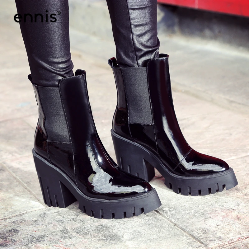 Invierno Mujeres 2018 Punta Nuevo Botines Elásticas Estrecha Invierno Mujeres 2018 Punta Nuevo Botines Elásticas Estrecha