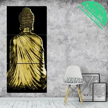купить! 3 Шт. Вид на Золотой Будда Холст Декоративная Картина Стены Плакат Современные Настенные Панно для Лучший!