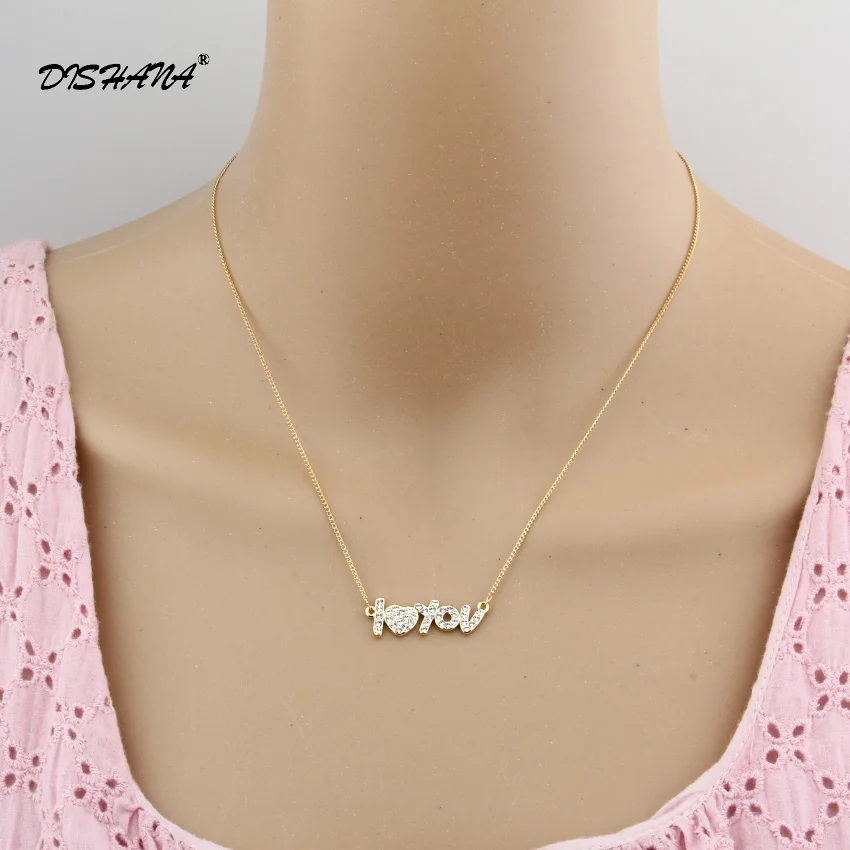 Новейшие ювелирные изделия подвеска с надписью I Love You кристаллами пожелания