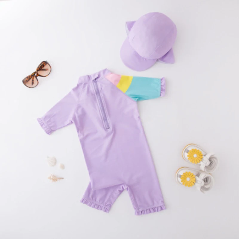 Купальный костюм для маленьких мальчиков+ шапочка, комплект из 2 предметов, одежда для серфинга купальный костюм с единорогом одежда для купания для малышей, детский солнцезащитный пляжный купальный костюм