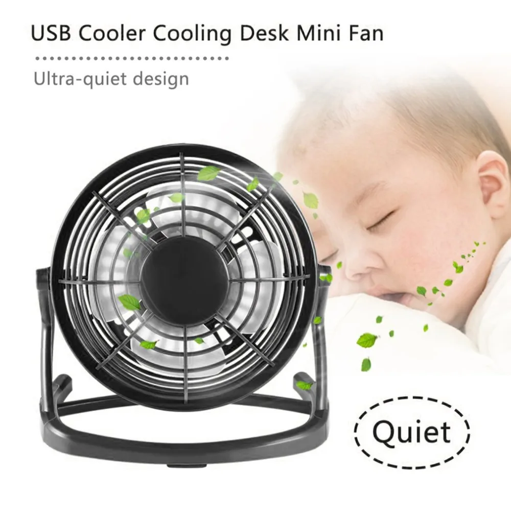 

USB Mini Fans Portable DC 5V Small Desk USB 4 Blades Cooler Cooling Fan Operation Super Mute Silent PC / Laptop / Notebook new