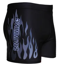 Men Burning Fire Swimming Brief Breathable Short Sports Underwear Summer Swim Trunks