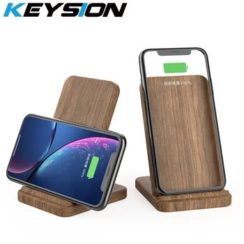 

KEYSION 10W Qi Wireless Charger for Samsung S10 S9 Xiaomi Mi9 Huawei Mate 20 Pro Wood Fast Charging Pad For iPhone XR XS Max X 8