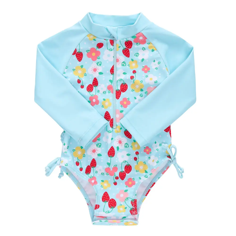 Kavkas Girls Swimwear Long Sleeve Swimsuit Infant 3M-24M Toddller Girls Ruffles Bathing Wear One Pieces Bath Swimwear